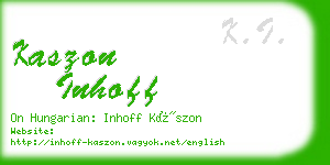 kaszon inhoff business card